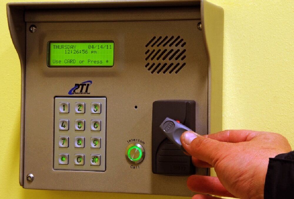 Self Storage Unit Security Access Keypad in Seffner, Florida on South Kingsway Road